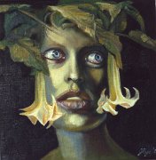 Green lady with Lilies